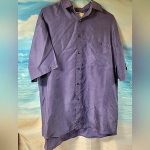Silk Uomo By Nak Ladies Blue‎ Button Down Shirt 100% Silk Size Medium